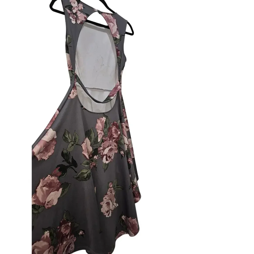 Windsor Gray Floral Hi-Low Dress – Size Large - Picture 11 of 15